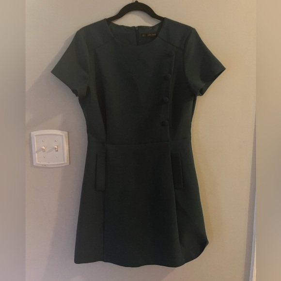 Zara Dresses & Skirts - Zara Basics Teal Sheath Mini Dress Crew Neck